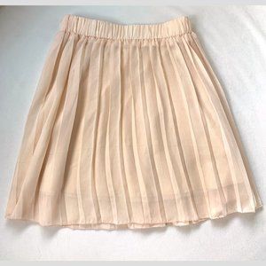 Cream Pleated Tulle Skirt
